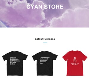 Cyan Store Homepage